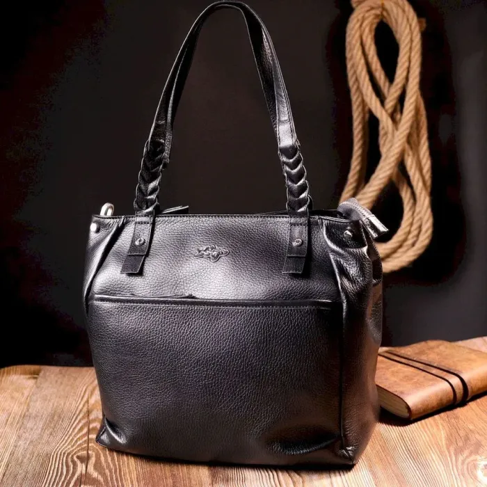 Сумка жіноча сумка з ручками KARYA 20860 шкіряна Чорний