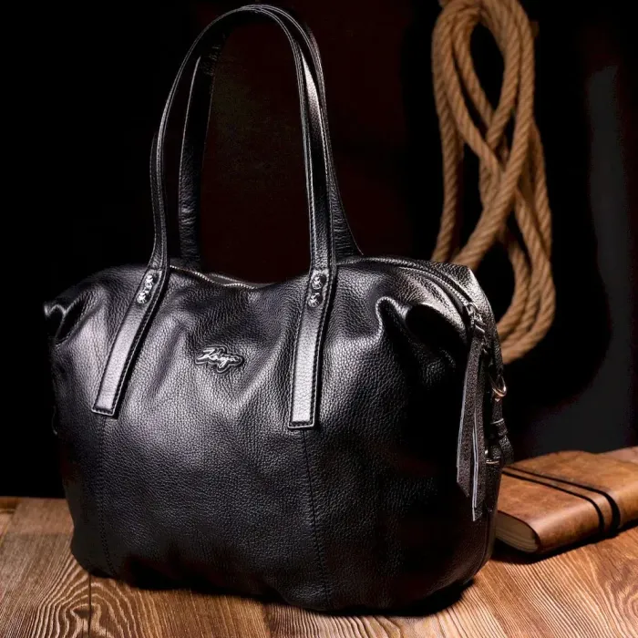 Сумка жіноча сумка з ручками KARYA 20865 шкіряна Чорний