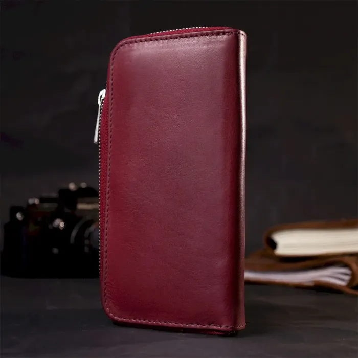 Місткий портмоне з натуральної шкіри GRANDE PELLE 16796 Марсала