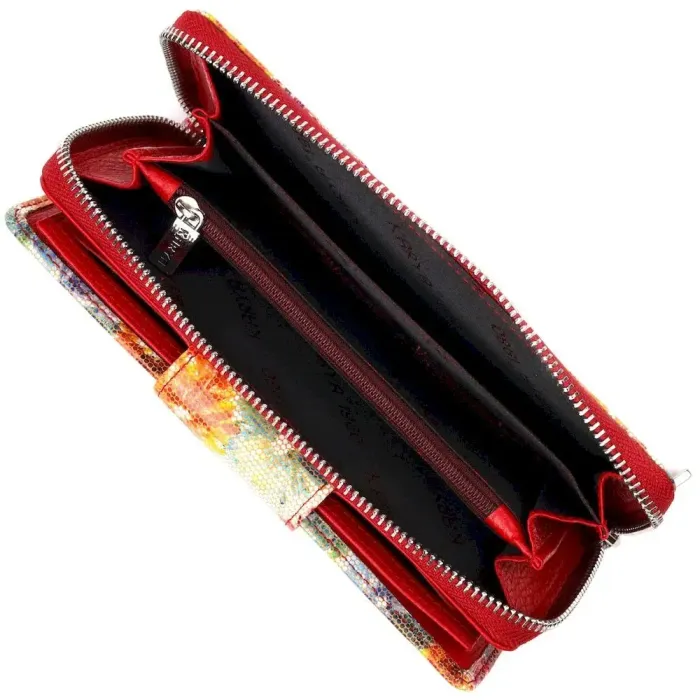 Містке жіноче велике портмоне з фактурної натуральної шкіри KARYA 21102