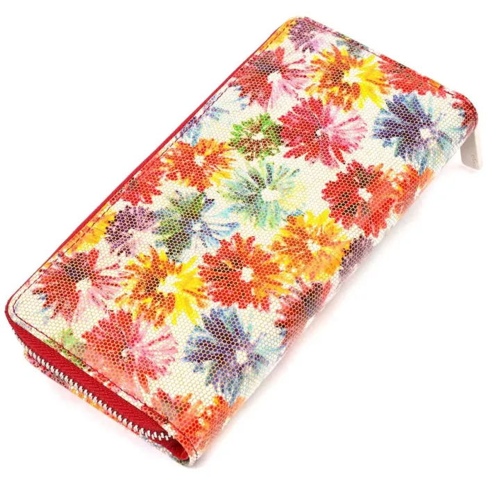 Містке жіноче велике портмоне з фактурної натуральної шкіри KARYA 21102