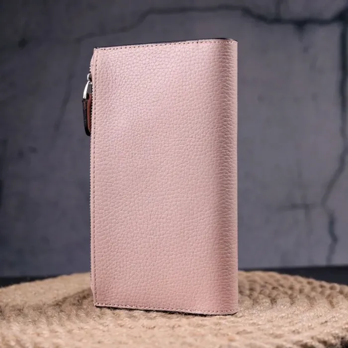 Містке жіноче портмоне з натуральної шкіри KARYA 21335 Рожевий