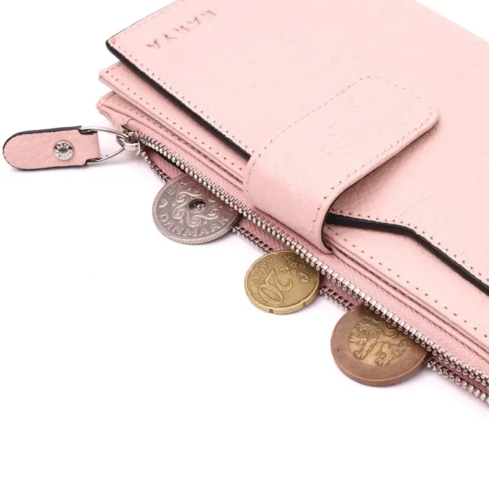 Містке жіноче портмоне з натуральної шкіри KARYA 21335 Рожевий