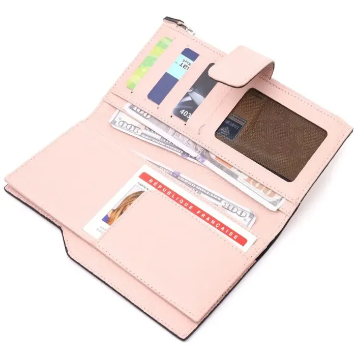 Містке жіноче портмоне з натуральної шкіри KARYA 21335 Рожевий