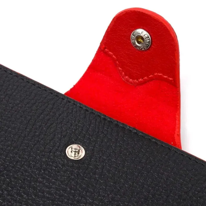 Вместительное женское портмоне из натуральной зернистой кожи KARYA 21001 Черный