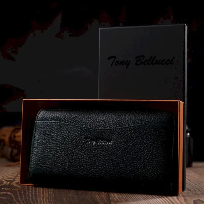 Містке жіноче портмоне на блискавці з натуральної шкіри Tony Bellucci 21971 Зелений