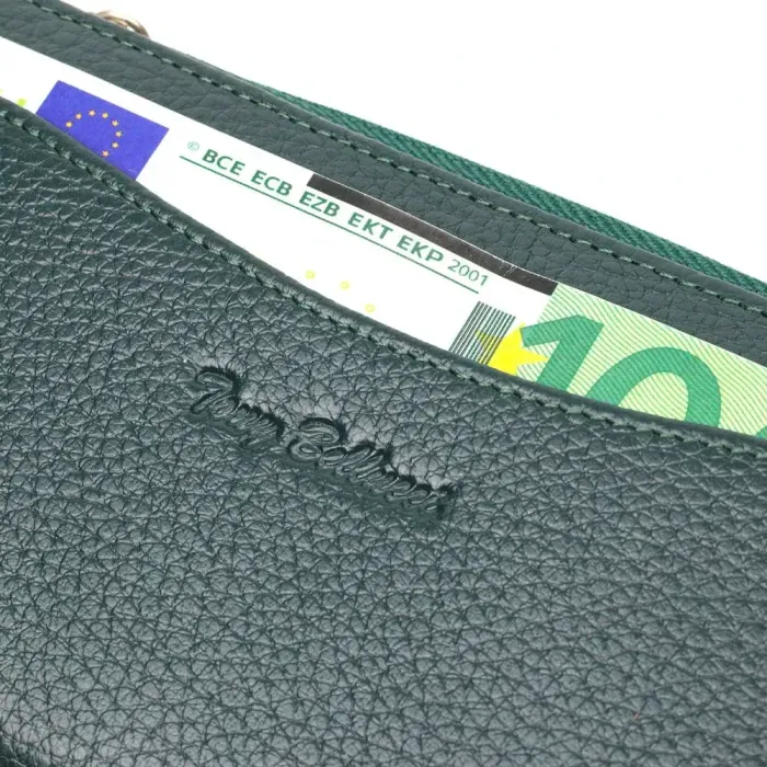 Містке жіноче портмоне на блискавці з натуральної шкіри Tony Bellucci 21971 Зелений