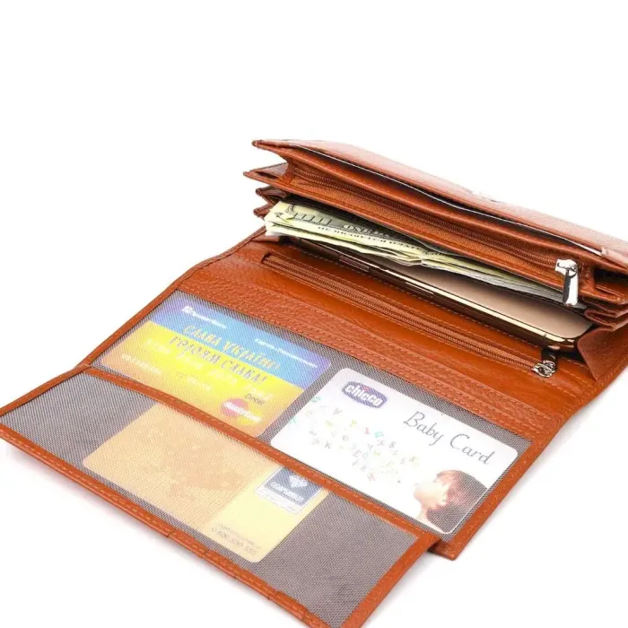 Жіноче портмоне з монетницею з натуральної шкіри CANPELLINI 21524 Світло-коричневе