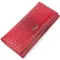 Вместительный горизонтальный кошелек из натуральной кожи с тиснением под крокодила KARYA 21173 Красный