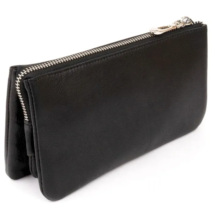 Місткий клатч на два відділення жіночий ST Leather 19246 Чорний