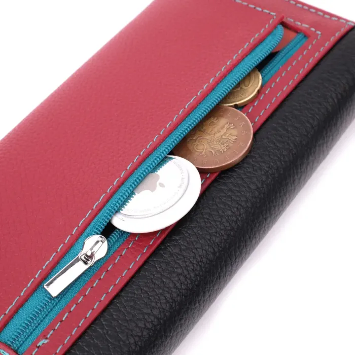 Місткий гаманець для прекрасних жінок із натуральної шкіри ST Leather 22517 Різнокольоровий