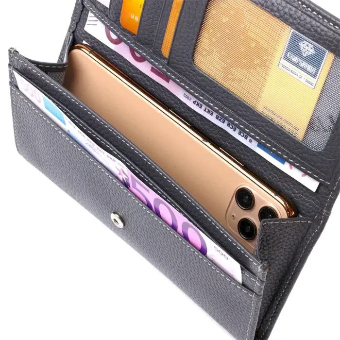 Місткий гаманець для жінок з натуральної шкіри CANPELLINI 21821 Сірий