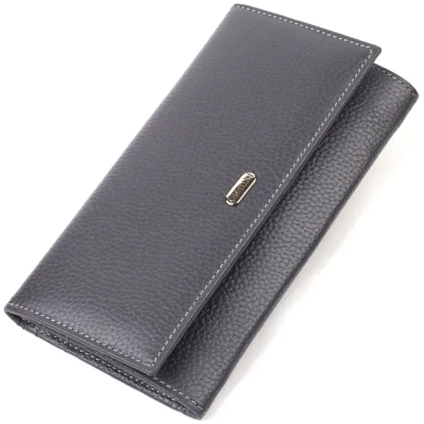 Місткий гаманець для жінок з натуральної шкіри CANPELLINI 21821 Сірий