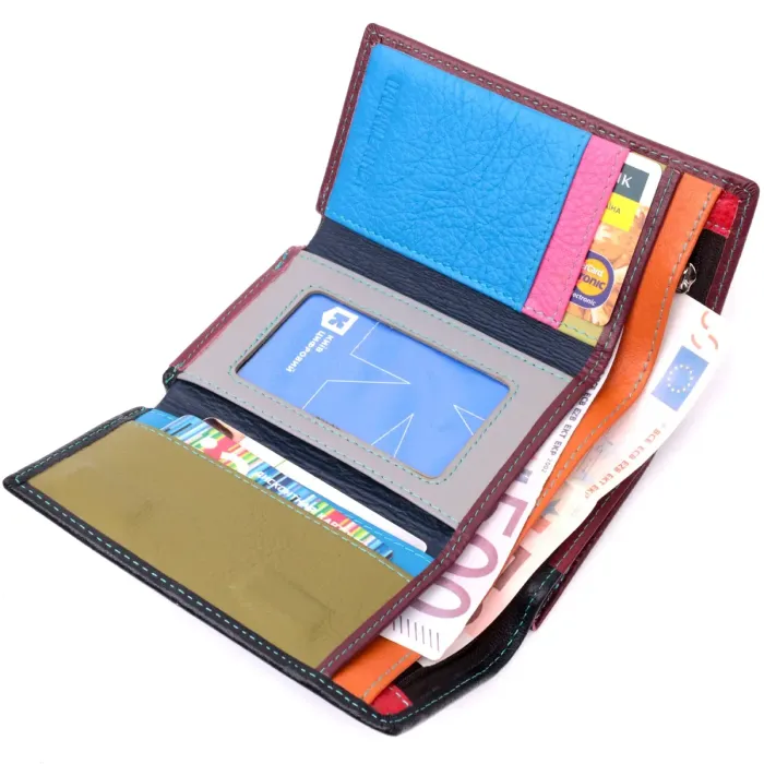 Місткий шкіряний гаманець у три складання для жінок ST Leather 19444