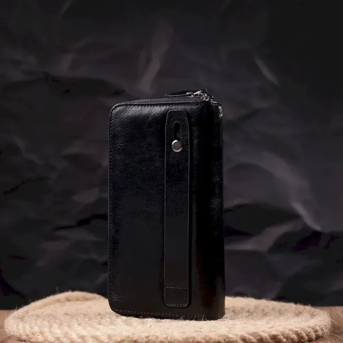 Місткий чоловічий клатч із натуральної гладкої шкіри ST Leather 19411 Чорний