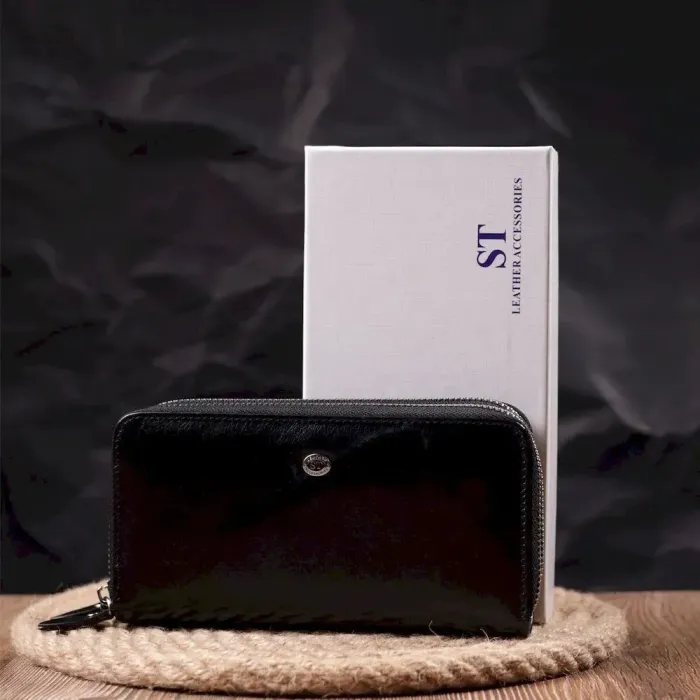 Місткий чоловічий клатч із натуральної гладкої шкіри ST Leather 19411 Чорний