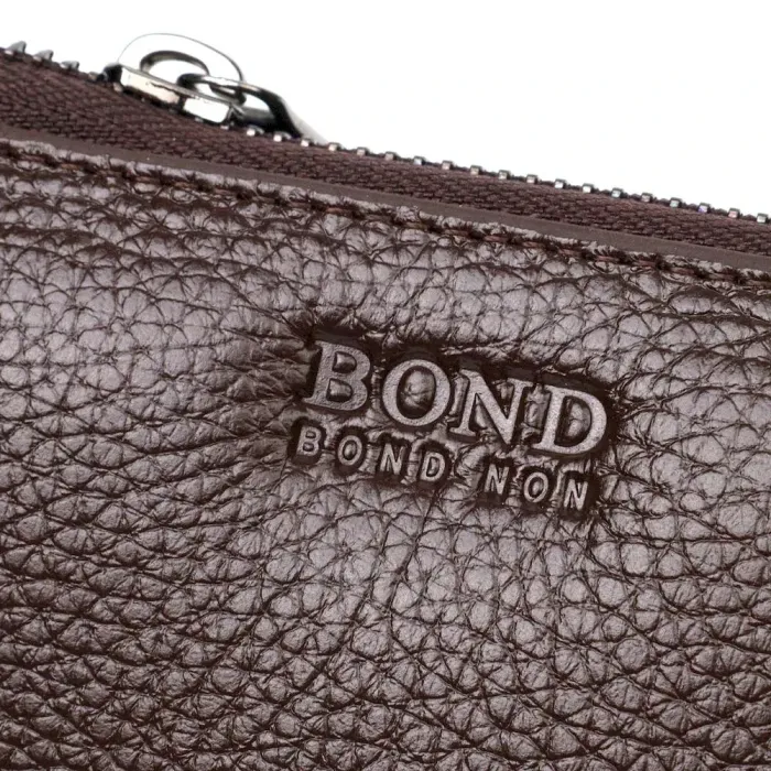 Місткий чоловічий клатч із двома відділеннями з натуральної BOND 22025 Коричневий