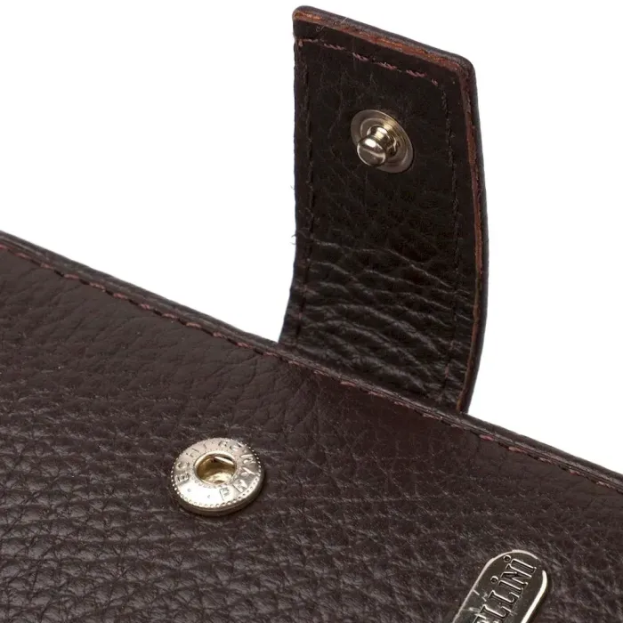Місткий чоловічий гаманець із натуральної шкіри флотар CANPELLINI 21944 Коричневий