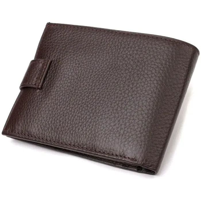 Місткий чоловічий гаманець із натуральної шкіри флотар CANPELLINI 21944 Коричневий