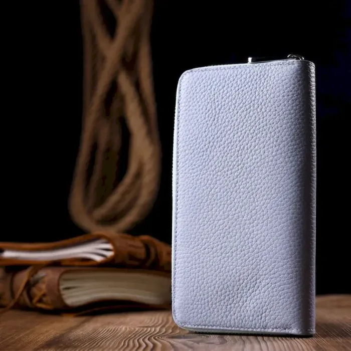 Місткий вертикальний жіночий гаманець з натуральної шкіри KARYA 21159 Фіолетовий