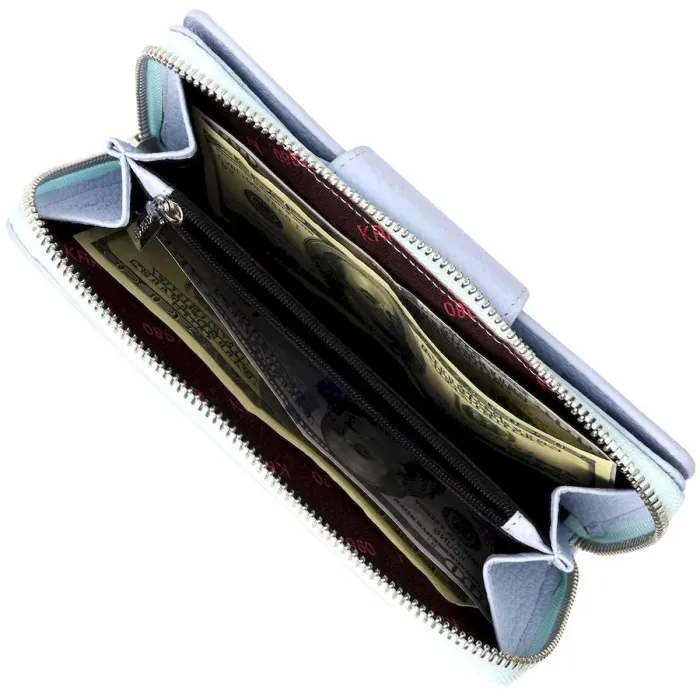 Місткий вертикальний жіночий гаманець з натуральної шкіри KARYA 21159 Фіолетовий