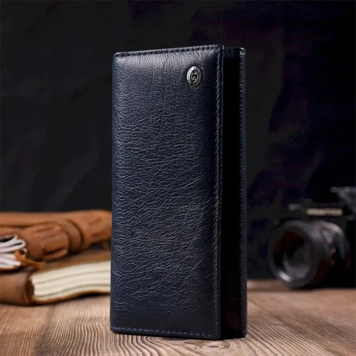 Місткий жіночий гаманець із натуральної шкіри ST Leather 19426 Синій