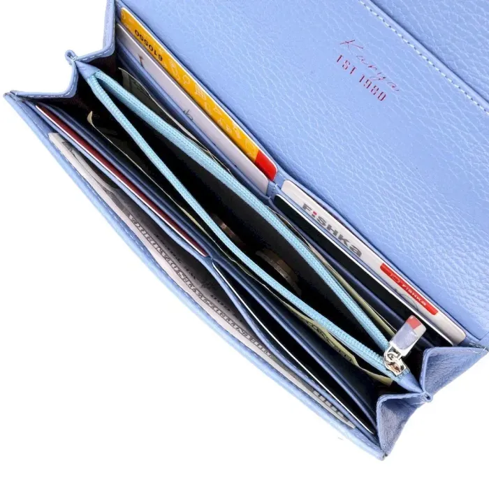 Вместительный женский кошелек с натуральной кожи KARYA 21146 Фиолетовый