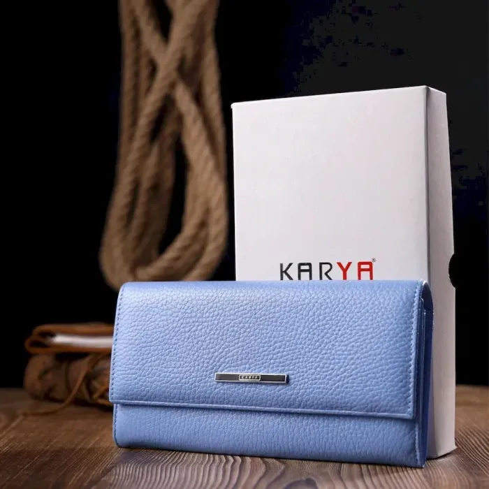 Вместительный женский кошелек с натуральной кожи KARYA 21146 Фиолетовый