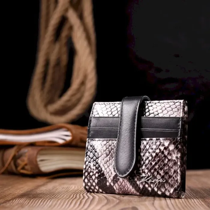 Чудовий жіночий гаманець із натуральної фактурної шкіри KARYA 20955 Чорний