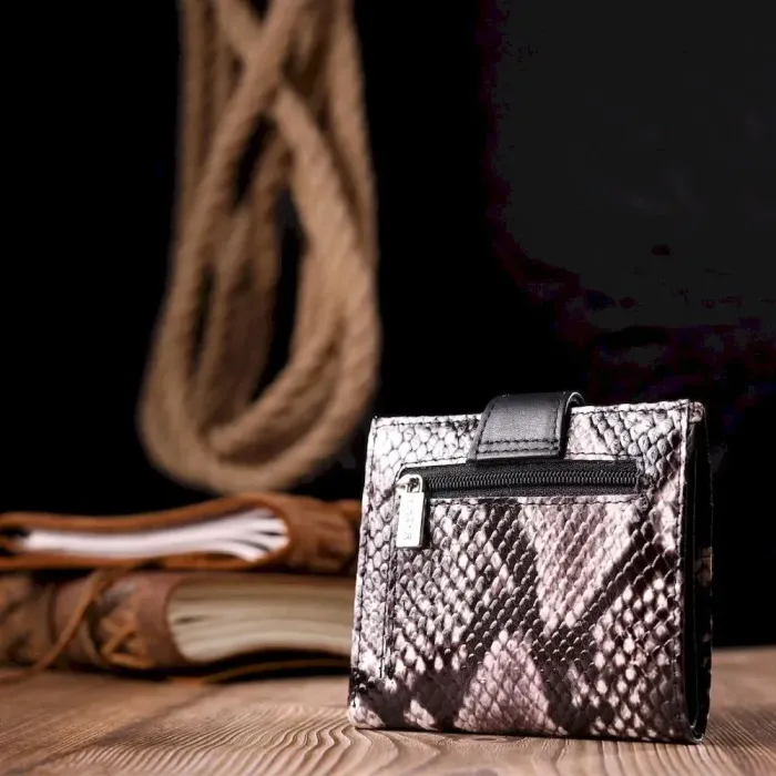 Чудовий жіночий гаманець із натуральної фактурної шкіри KARYA 20955 Чорний