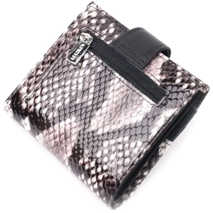 Чудовий жіночий гаманець із натуральної фактурної шкіри KARYA 20955 Чорний