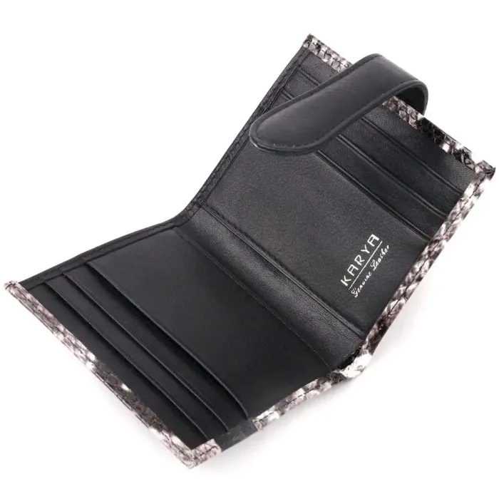 Чудовий жіночий гаманець із натуральної фактурної шкіри KARYA 20955 Чорний