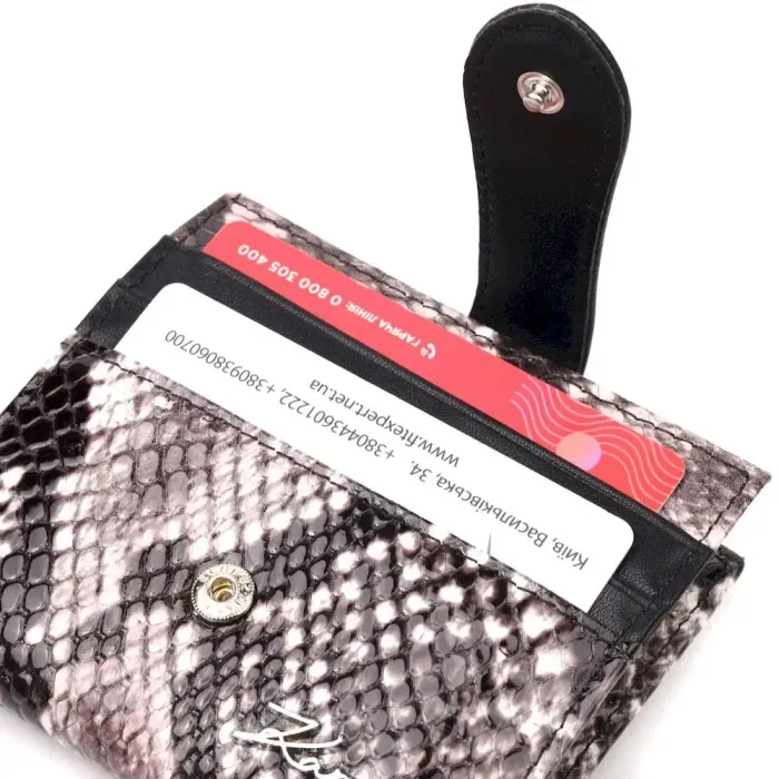 Чудовий жіночий гаманець із натуральної фактурної шкіри KARYA 20955 Чорний