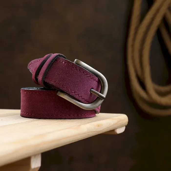 Выразительный замшевый женский ремень Vintage 20792 Фиолетовый