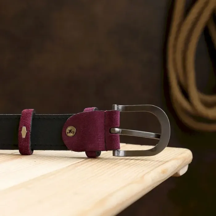 Выразительный замшевый женский ремень Vintage 20792 Фиолетовый