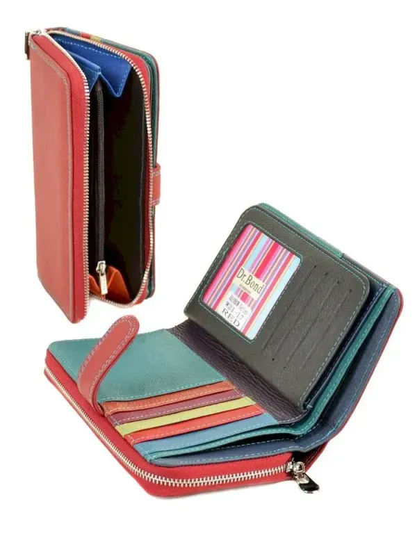 Гаманець Rainbow шкіряний DR. BOND W21-17 red