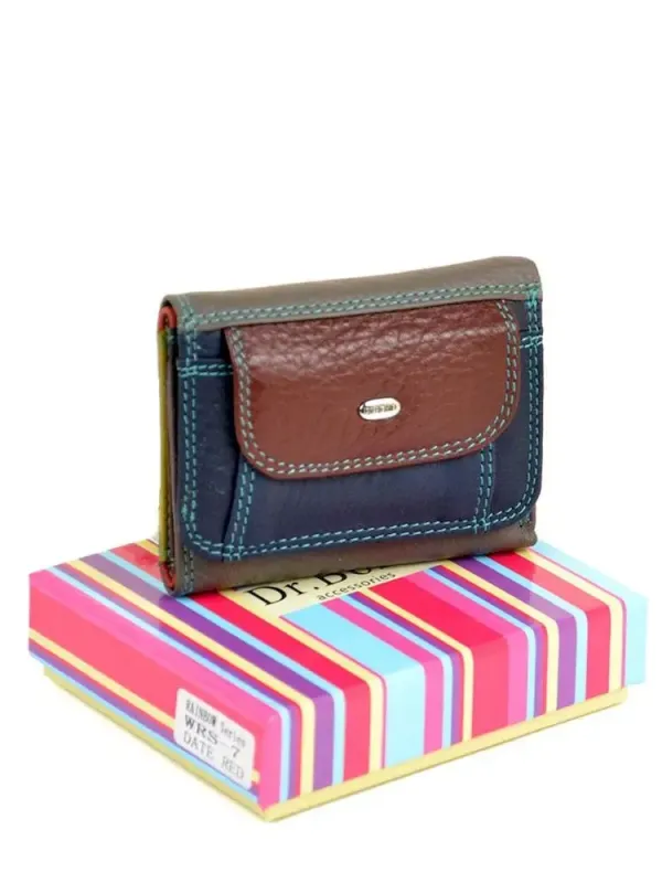 Жіночий гаманець Rainbow шкіряний Dr.Bond WRS-7 date-red