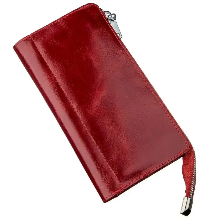 Яскравий жіночий клатч шкіряний SHVIGEL 16185 Червоний