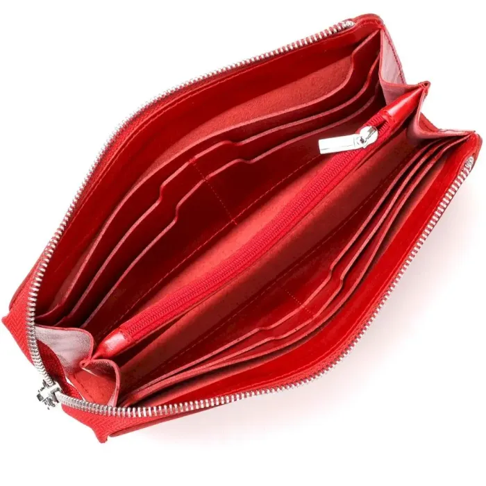 Яскравий жіночий клатч шкіряний SHVIGEL 16185 Червоний
