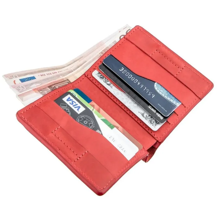 Яскраве шкіряне жіноче портмоне з накладною монетницею GRANDE PELLE 11224 Червоне