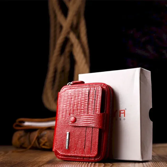 Чудовий гаманець із натуральної фактурної шкіри KARYA 20972