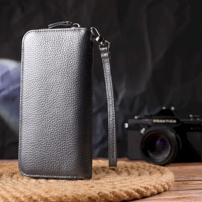 Чудовий гаманець з відливом для жінок із натуральної шкіри флотар CANPELLINI 21622 Сірий