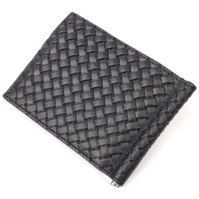 Чудовий чоловічий затискач із плетеної шкіри KARYA 21054 Чорний