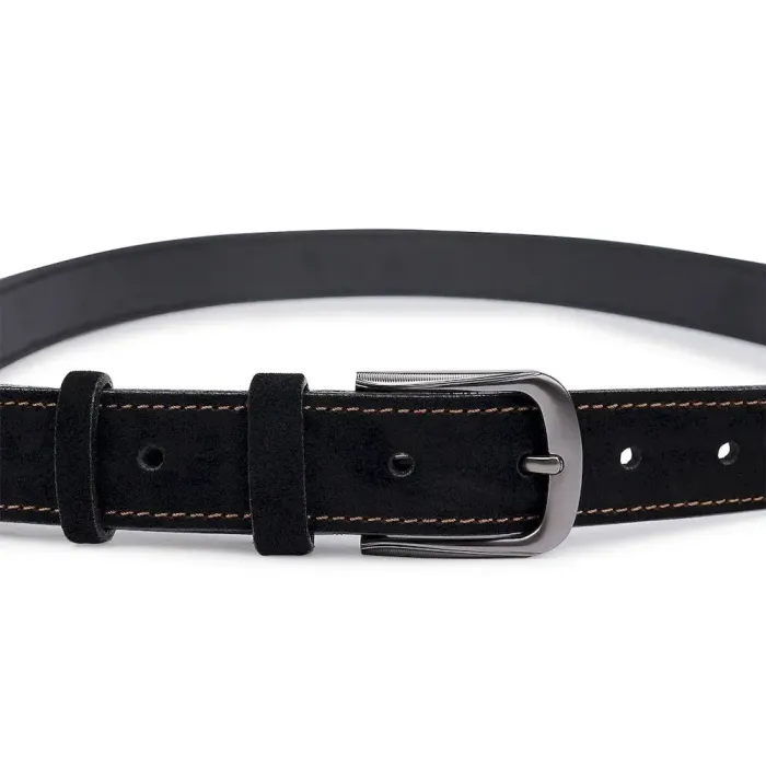 Замшевый модный мужской ремень Vintage 20710 Черный