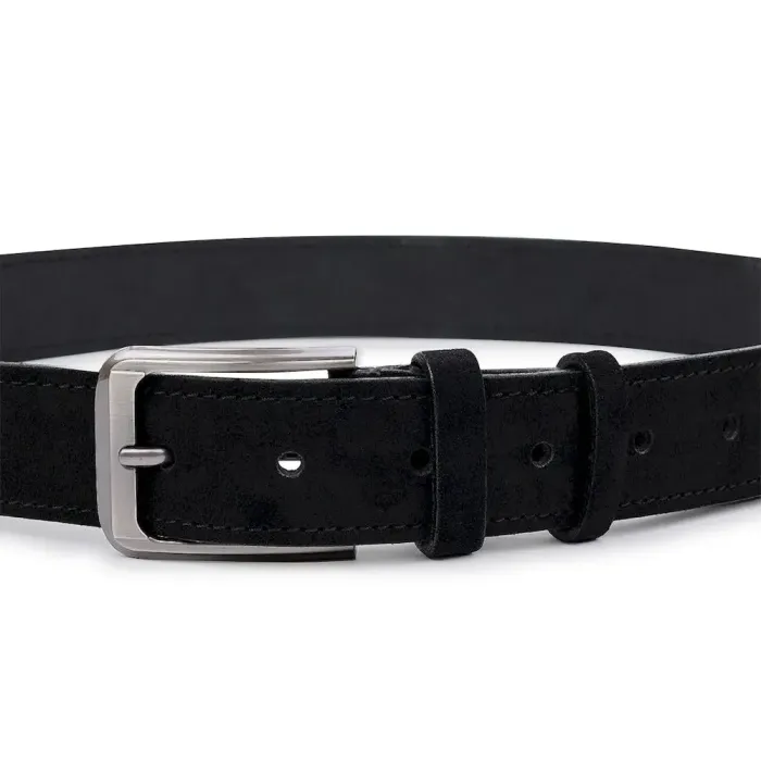 Замшевый мужской ремень Vintage 20733 Черный