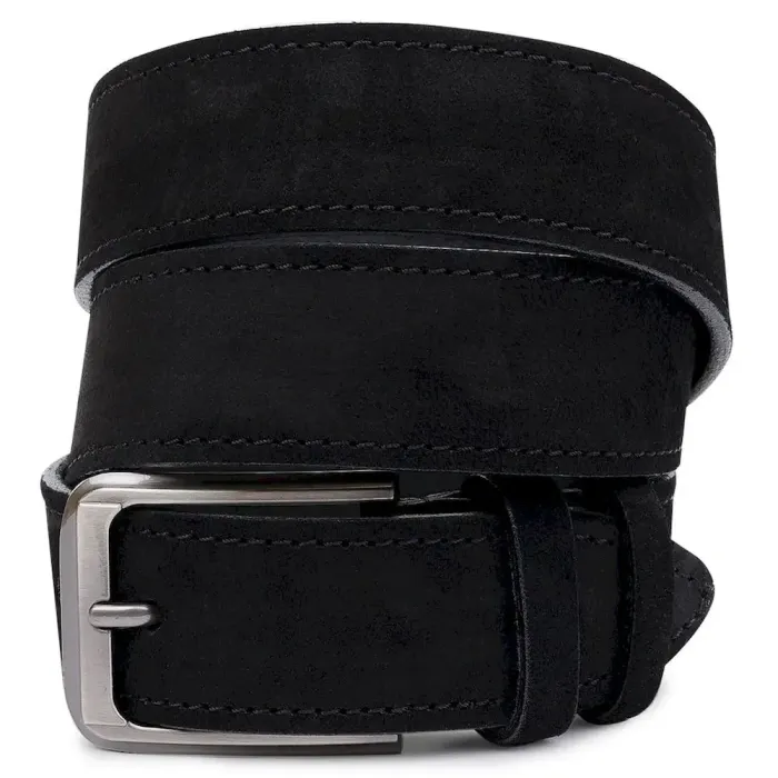 Замшевый мужской ремень Vintage 20733 Черный