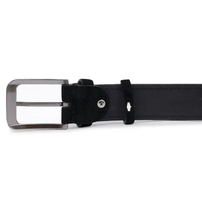 Замшевый мужской ремень Vintage 20733 Черный