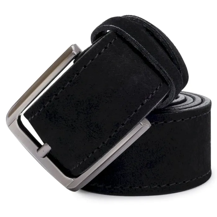Замшевый мужской ремень Vintage 20733 Черный
