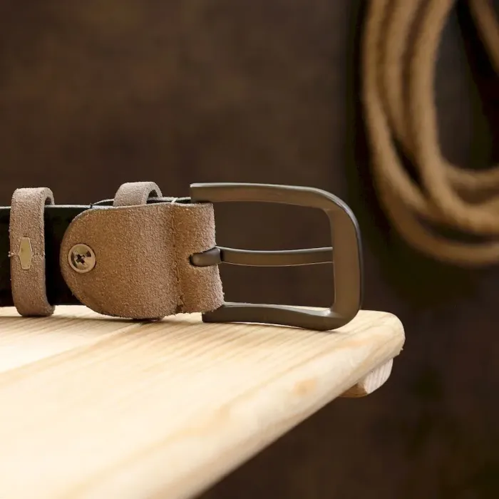 Замшевий ремінь для жінок Vintage 20780 Сірий