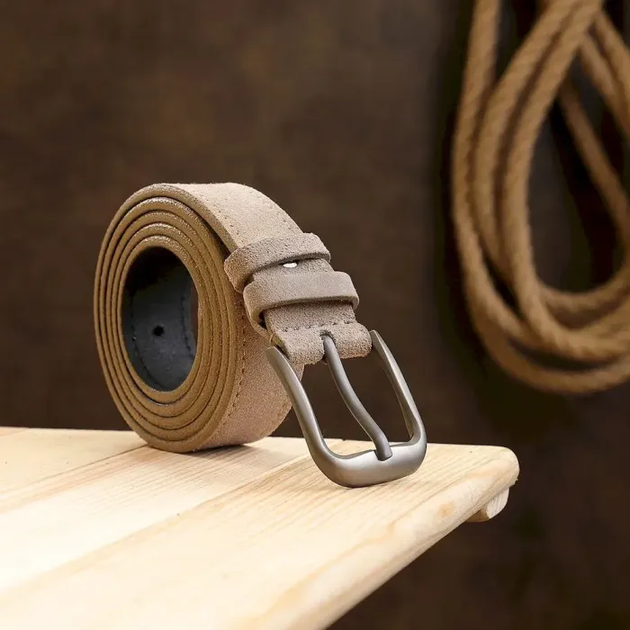 Замшевий ремінь для жінок Vintage 20780 Сірий